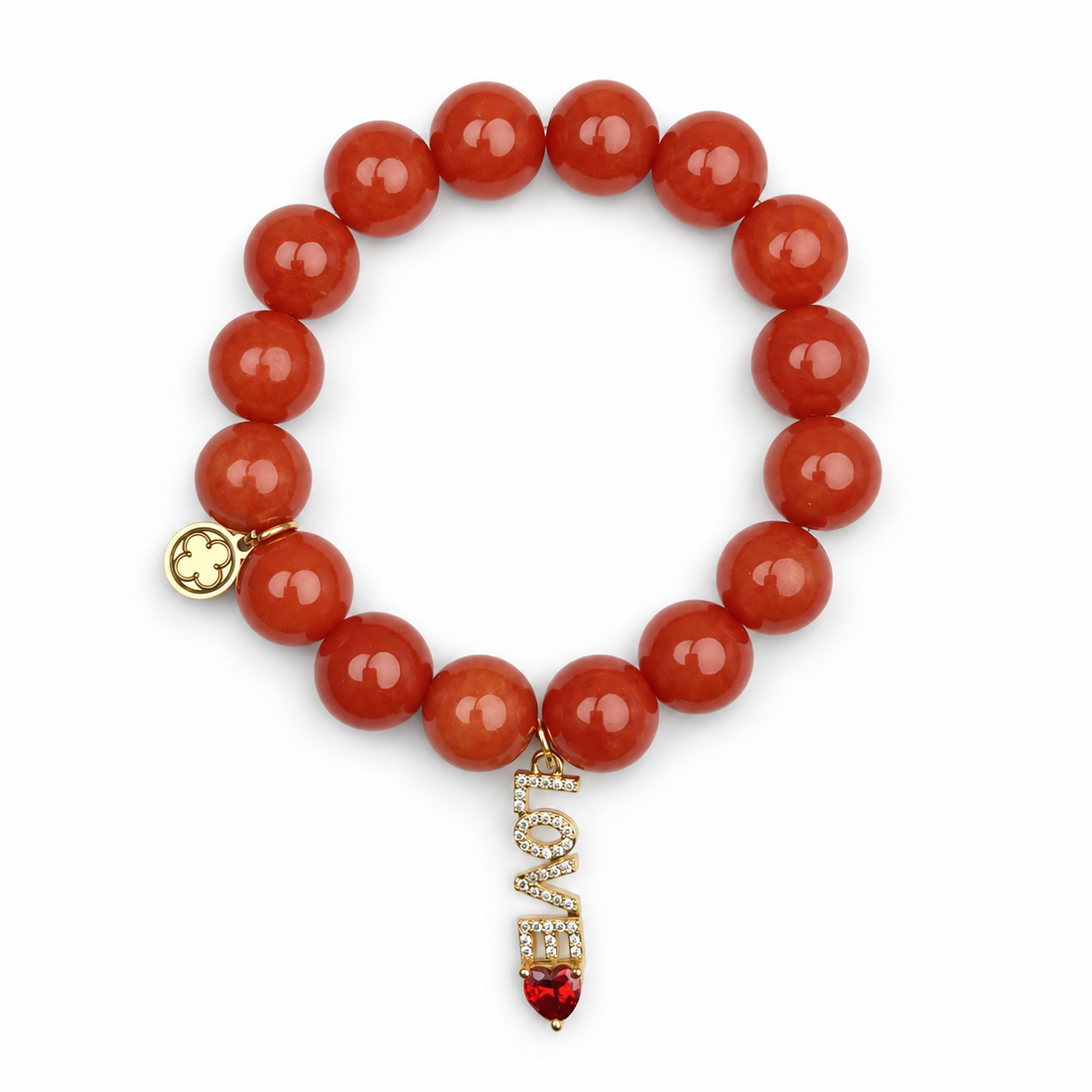 Fire Jade with Pavé Love Pendant — Oriana LaMarca