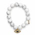 White Howlite with Abalone Evil Eye Pendant - Oriana LaMarca Designs