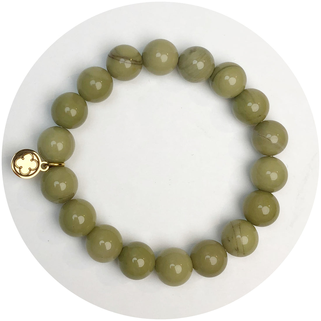 Pistachio Jade Beaded Bracelet