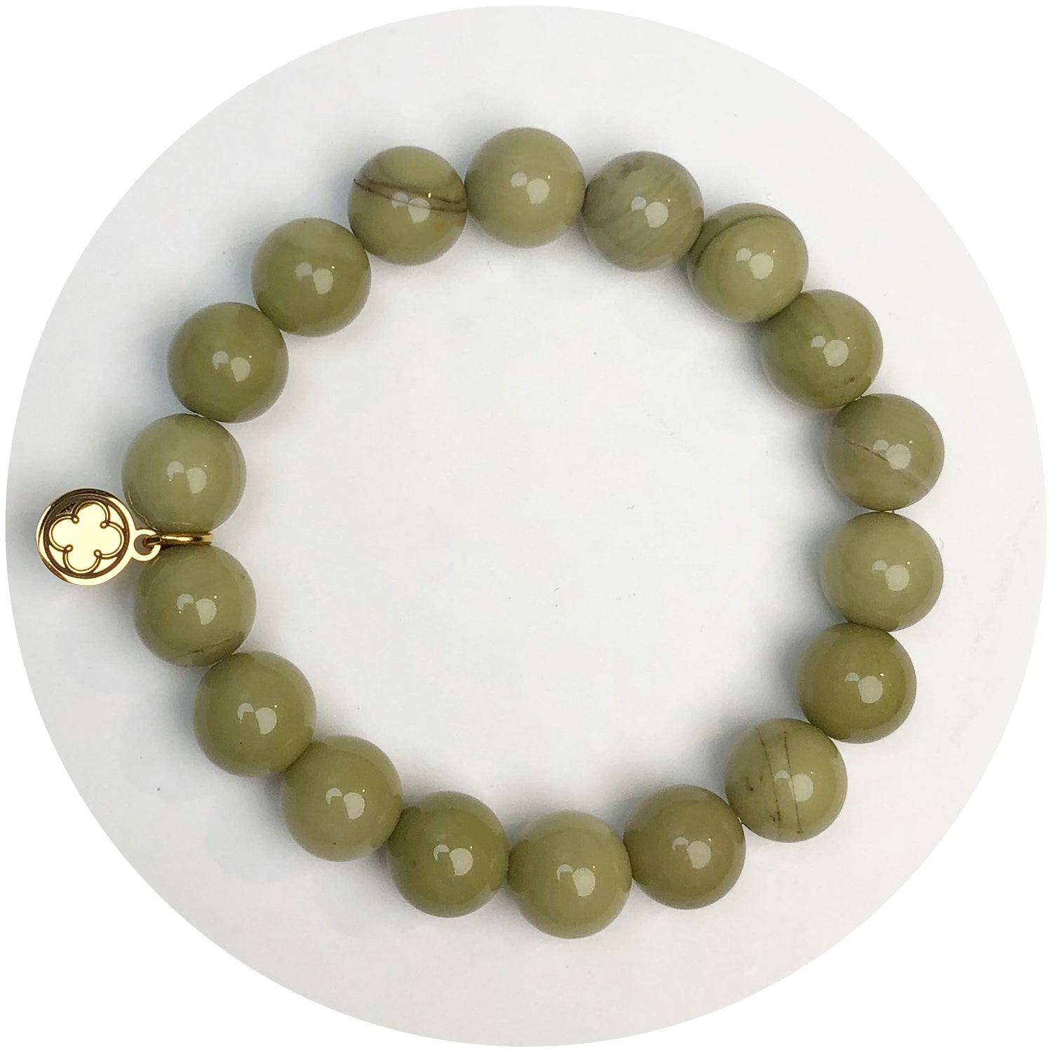 Pistachio Jade Beaded Bracelet