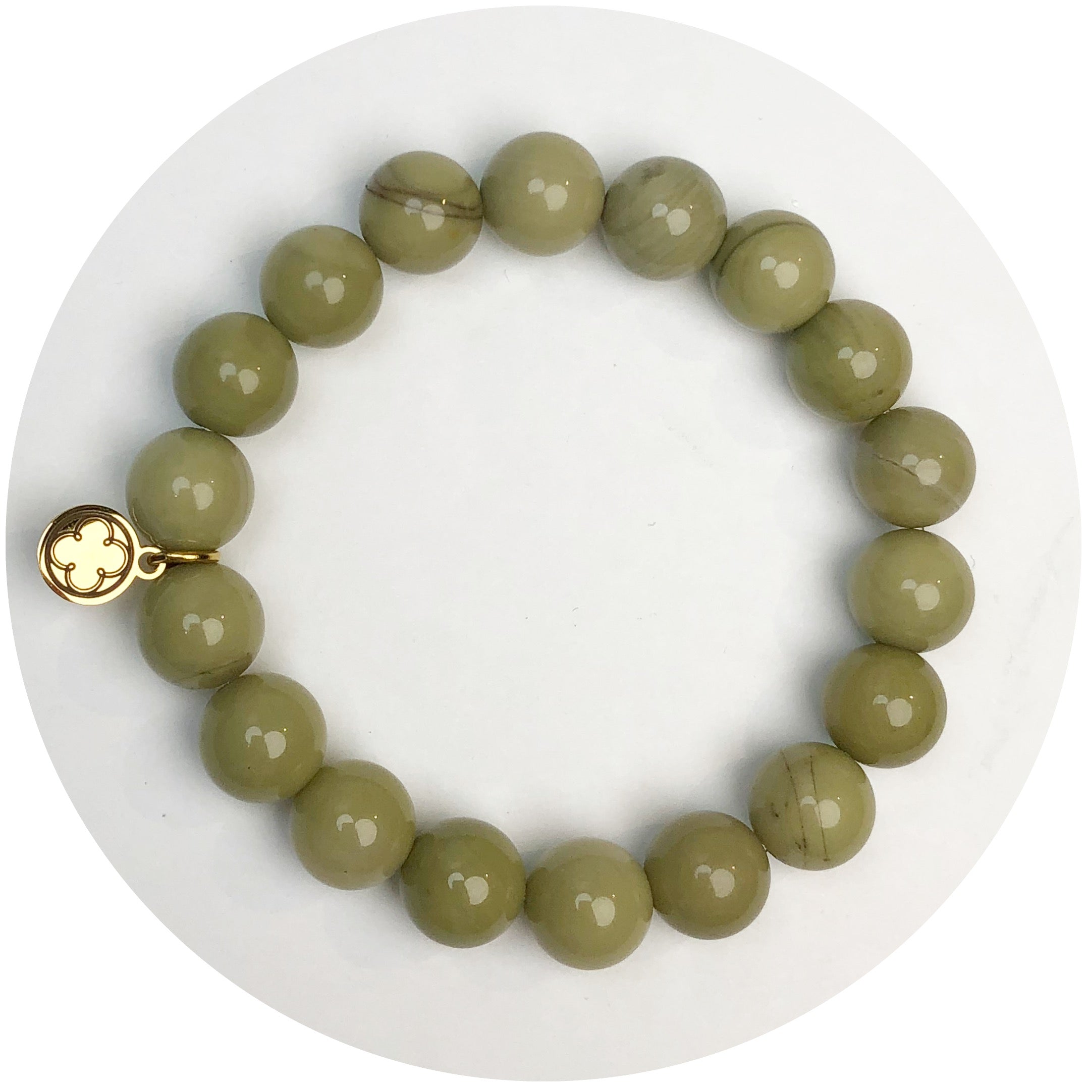 Pistachio Jade Beaded Bracelet