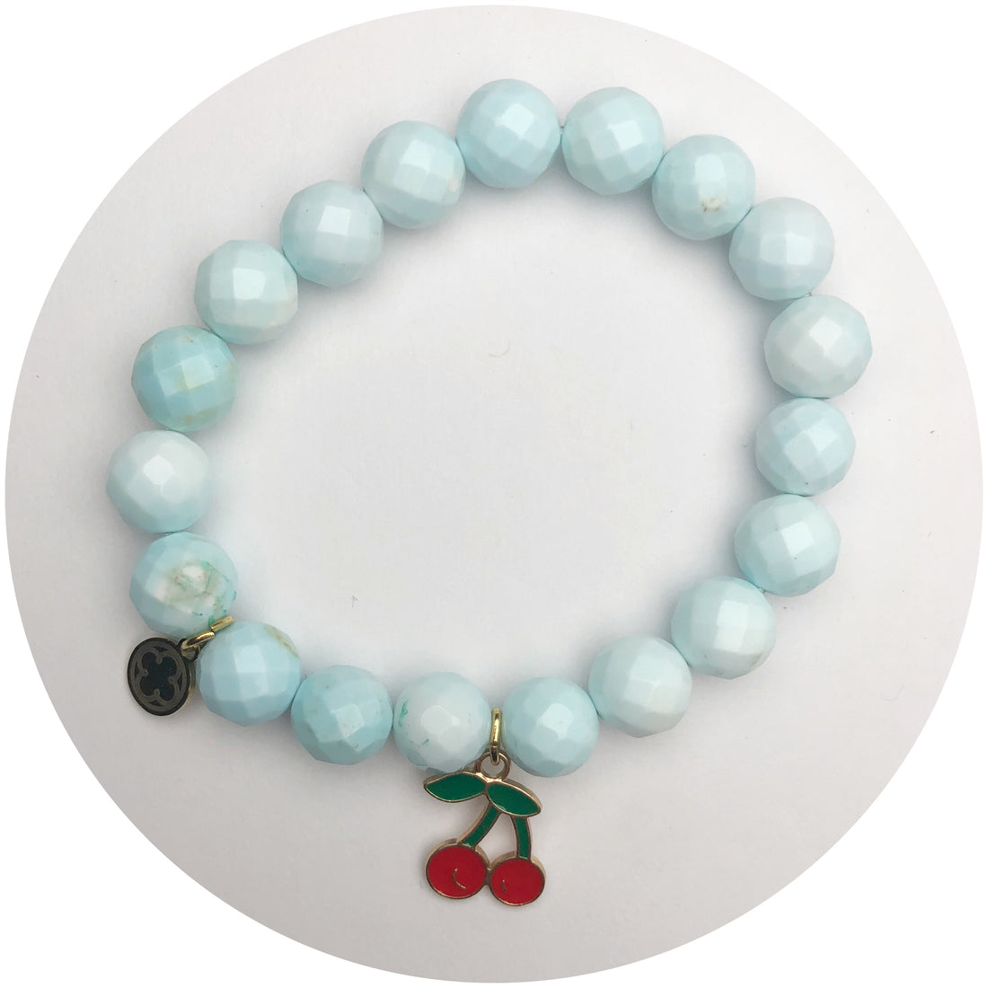 Heavenly Blue Agate with Cherry Pendant