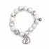 White Howlite with Silver Pavé MOM Pendant on white studio background