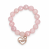 Rose Quartz with Pavé Rose Gold MOM Pendant on white studio background