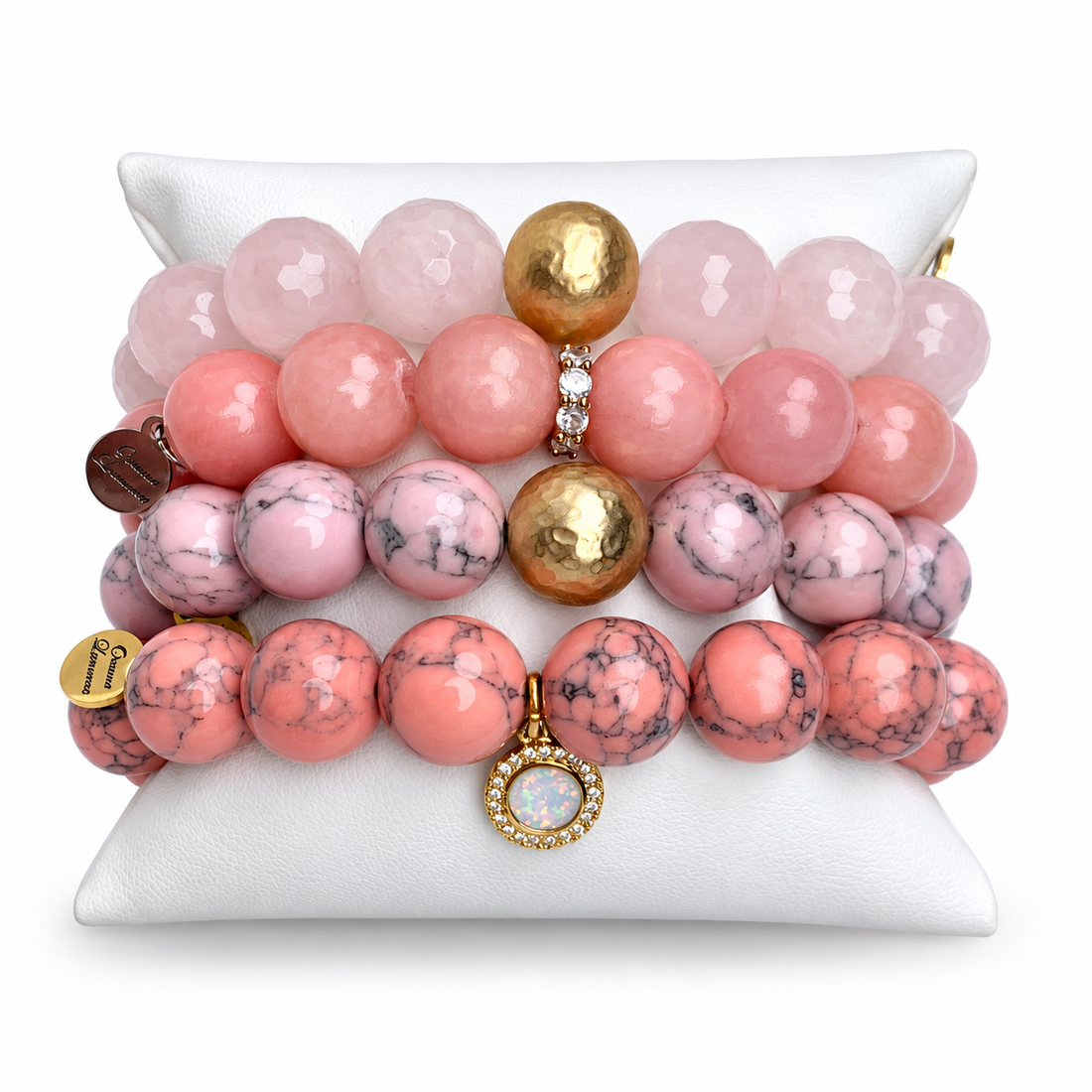 Pink Ombré Armparty on white studio background