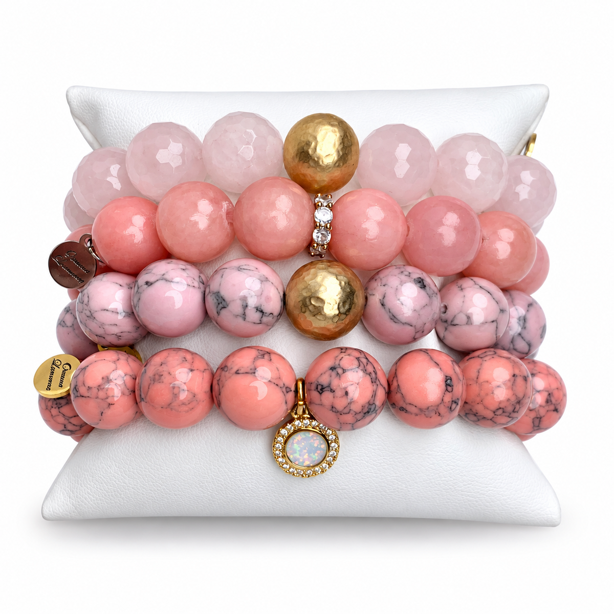 Pink Ombré Armparty on white studio background