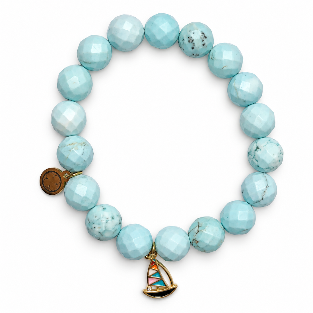 Light Turquoise Magnesite with Sailboat Pendant — Oriana LaMarca