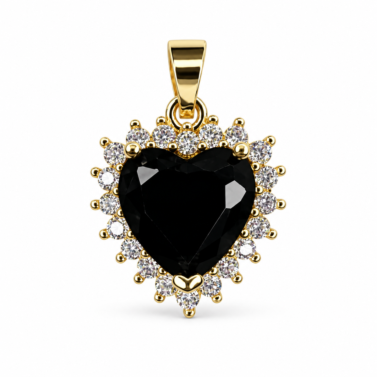 Black Pavé Heart Pendant studio photo