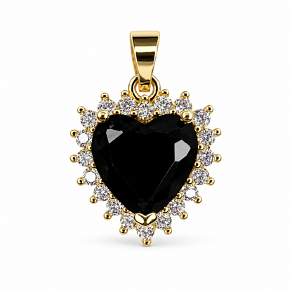 Black Pavé Heart Pendant studio photo