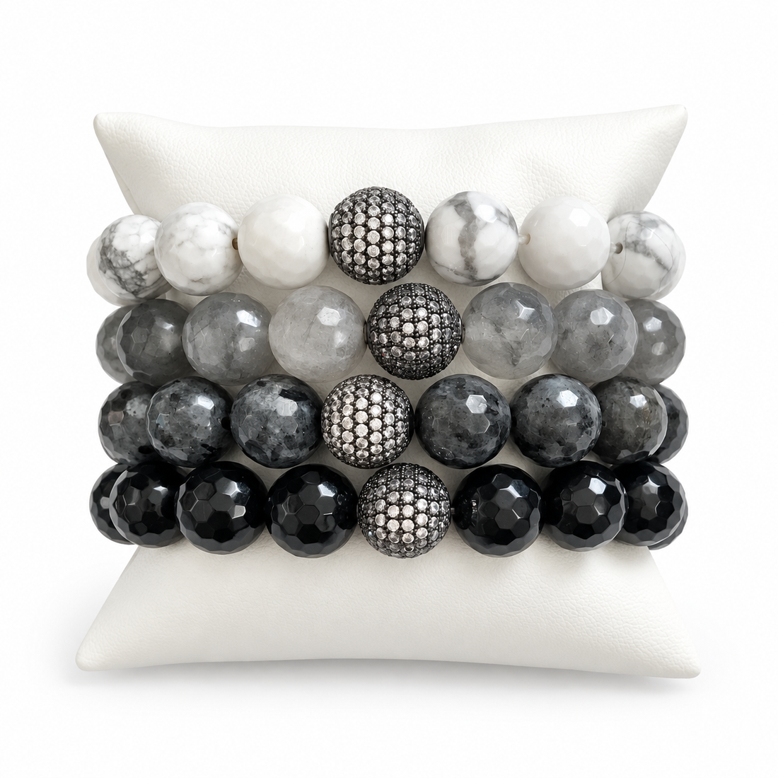 Grey Ombré Armparty on white studio background