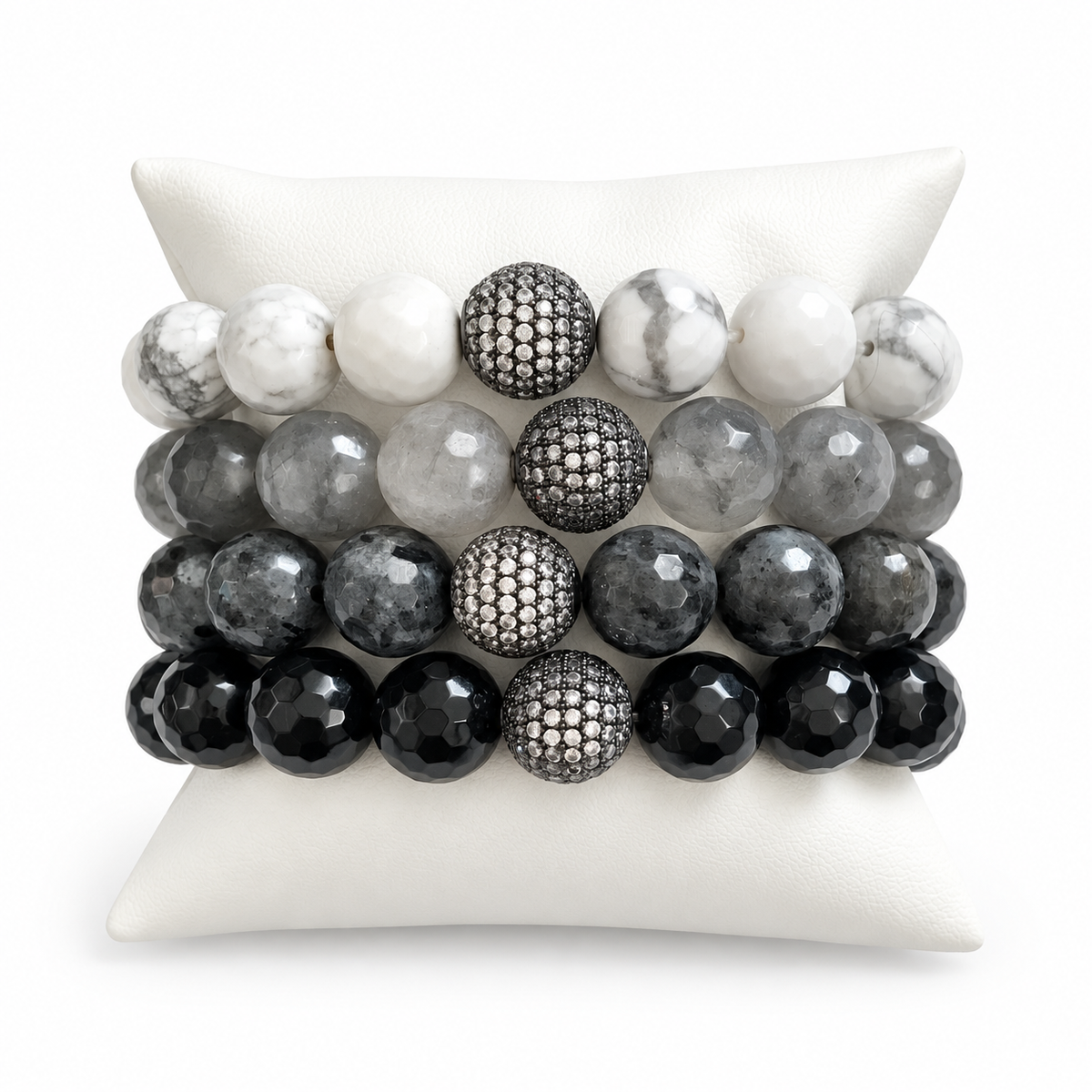 Grey Ombré Armparty on white studio background