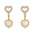 Pavé Mother of Pearl Heart Earring on a white background