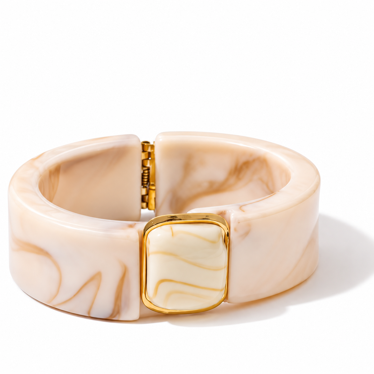 Valentina Beige Hinged Bangle on a clean studio background