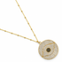 Gold Two Tone Pavé Evil Eye Necklace studio photo