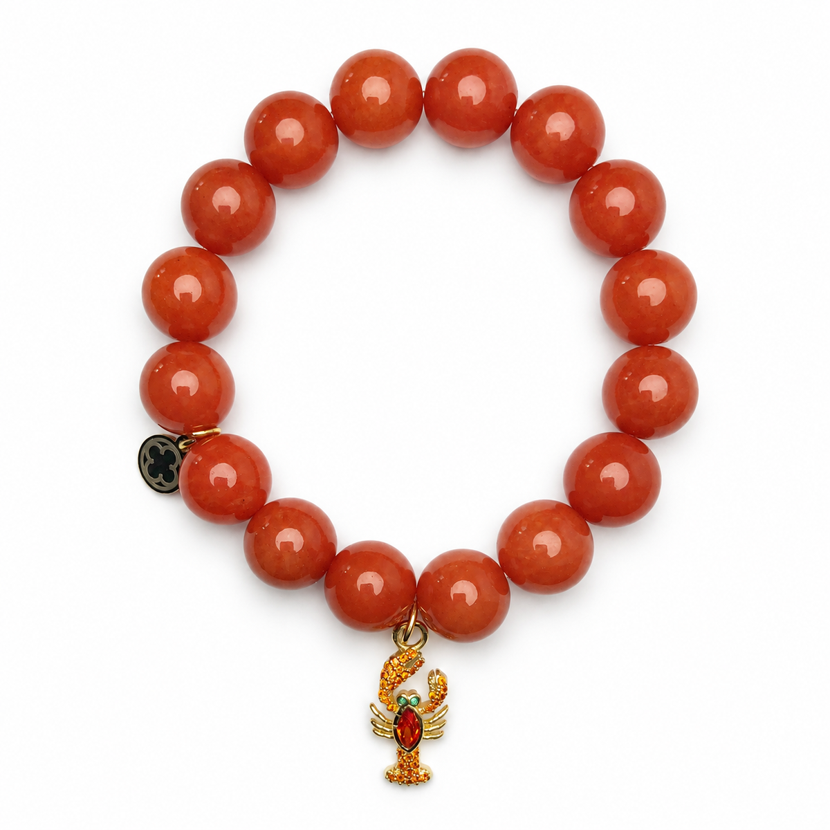 Fire Jade with Pavé Lobster Pendant — Oriana LaMarca