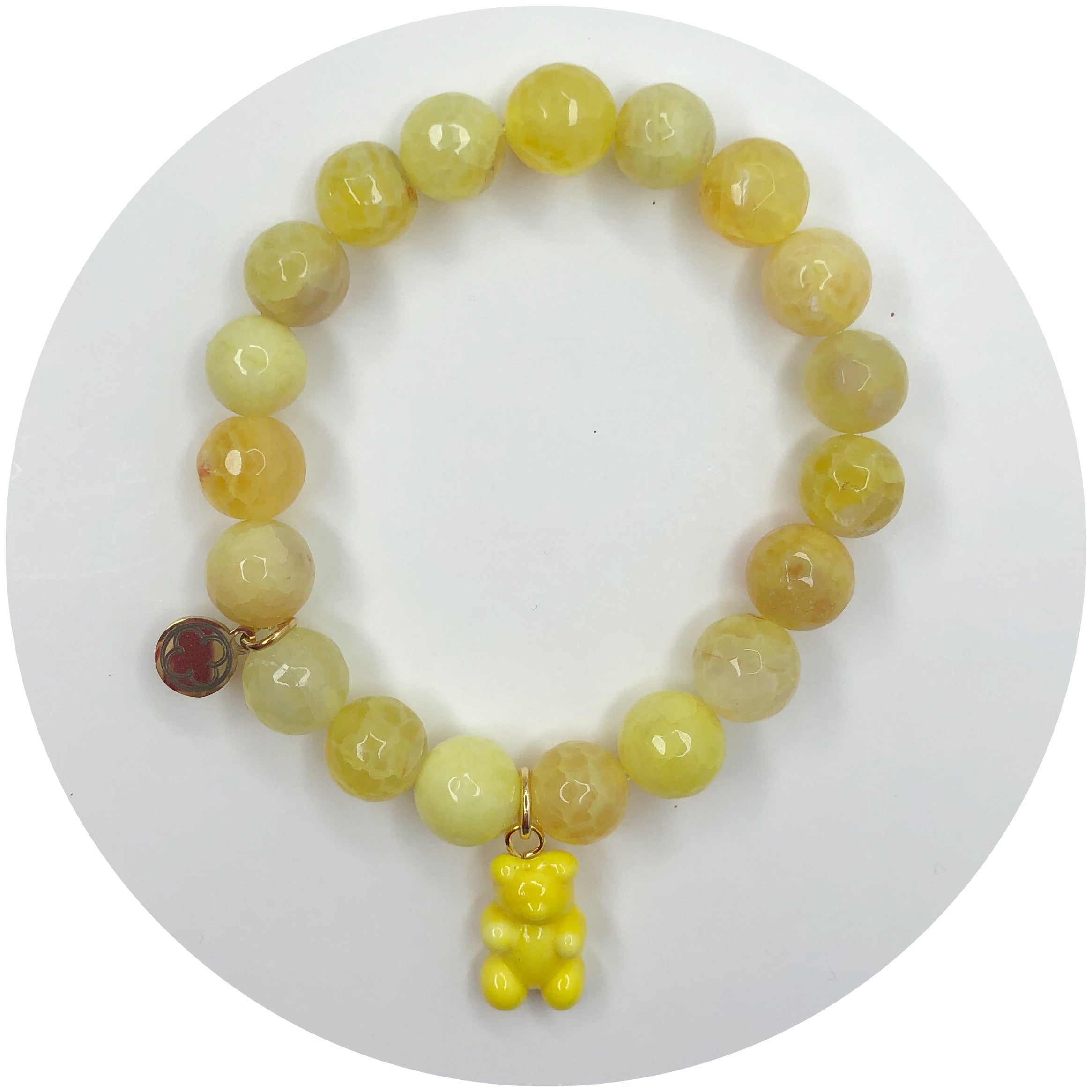 Yellow Agate with Yellow Murano Glass Gummy Bear