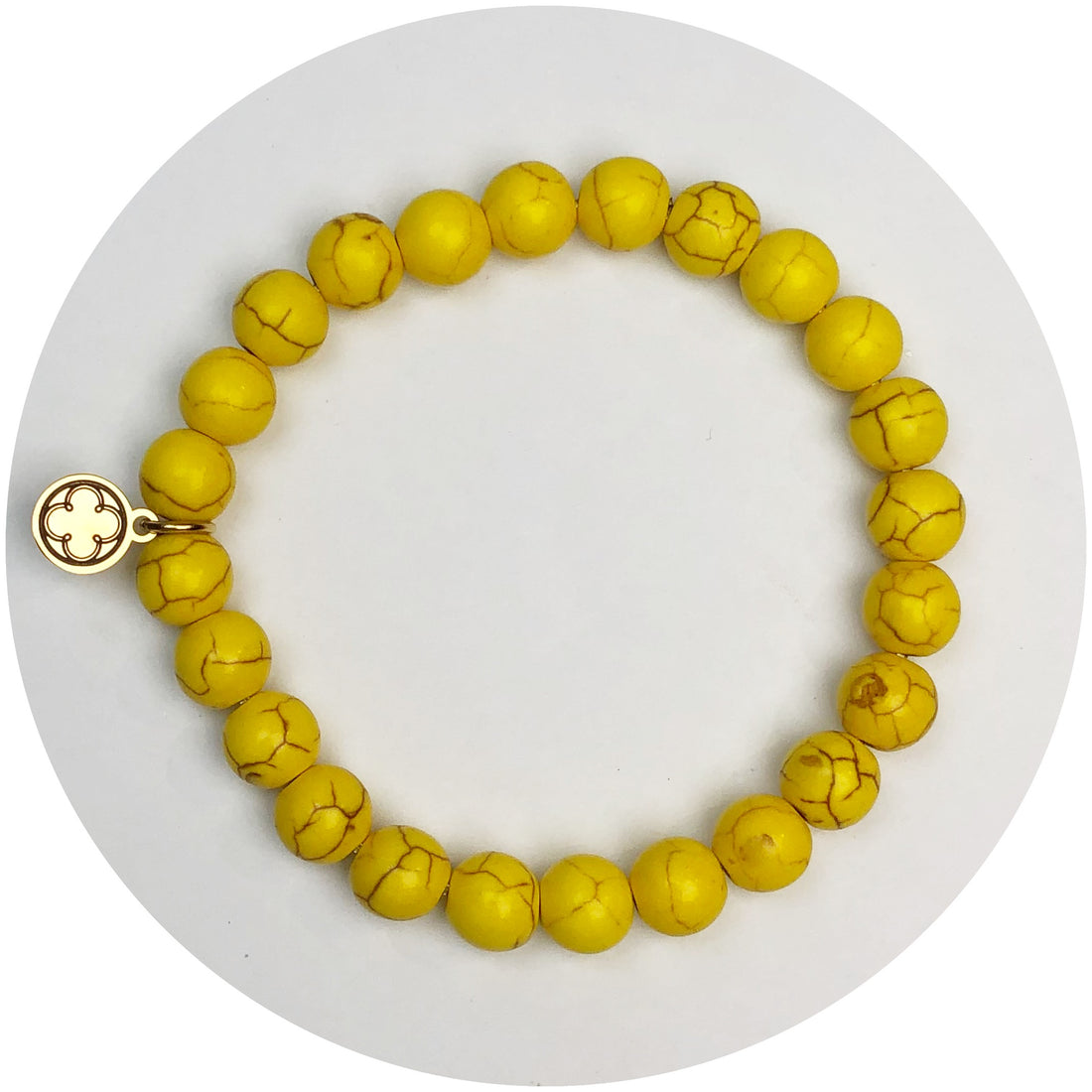 Yellow Howlite Beaded Bracelet