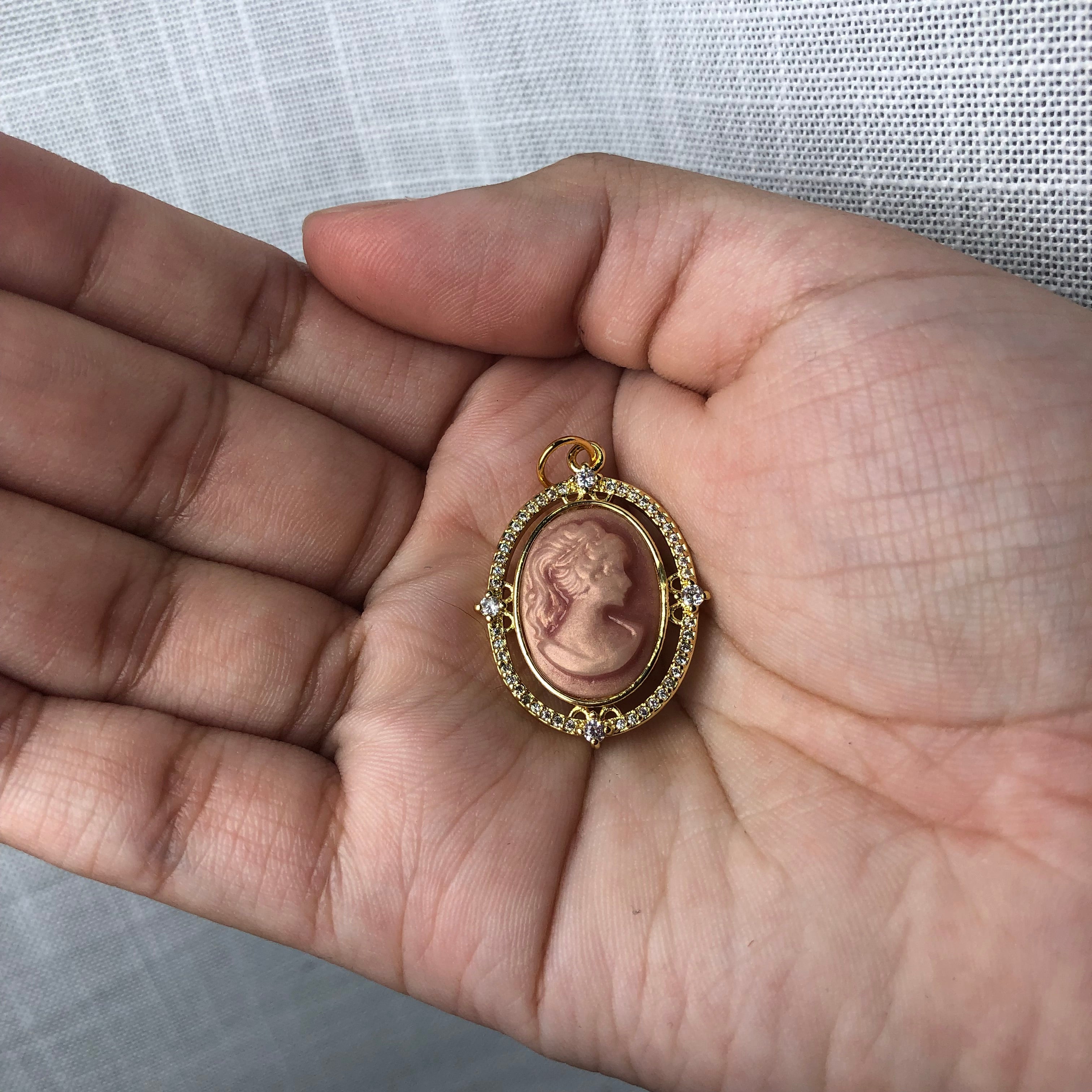 Pink Cameo Pendant