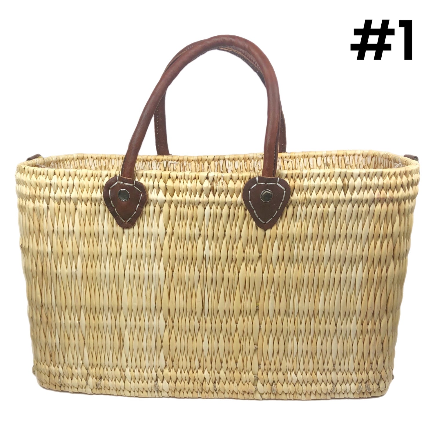 MEET ME IN MONACO LEATHER HANDLE REED BAG
