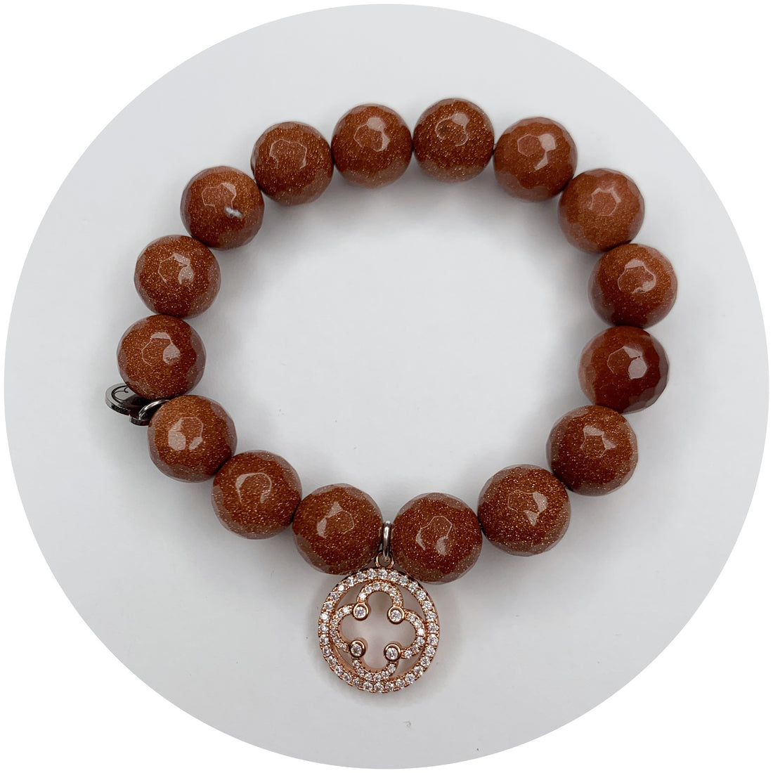 Goldstone with Pavé Rose Gold Signature Logo
