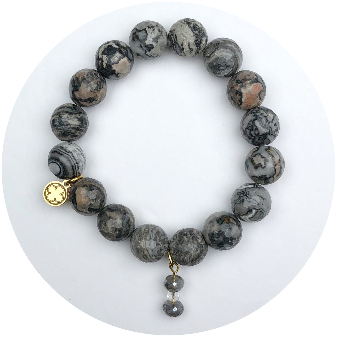 Shadow Jasper Jade with Grey Quartz Pendant