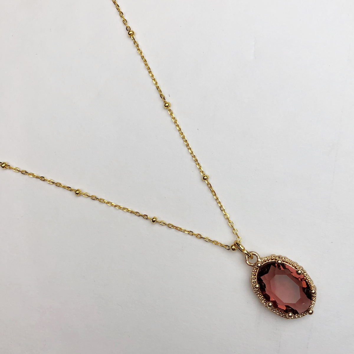 Red Garnet Hidden Gem Necklace