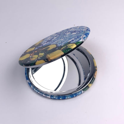 Blue Lemon Maiolica Compact Mirror