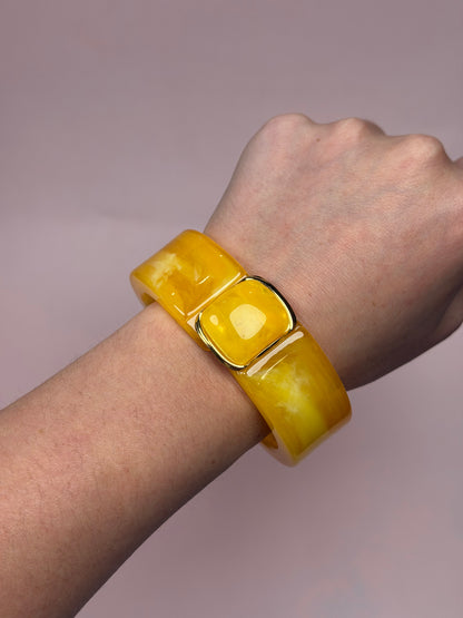 Valentina Amber Hinged Bangle