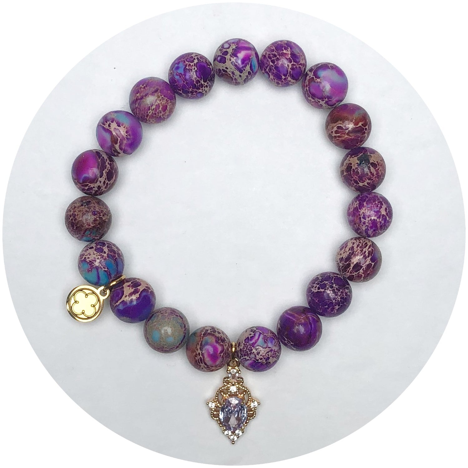 Imperial Mulberry with Lilac Crystal Pendant