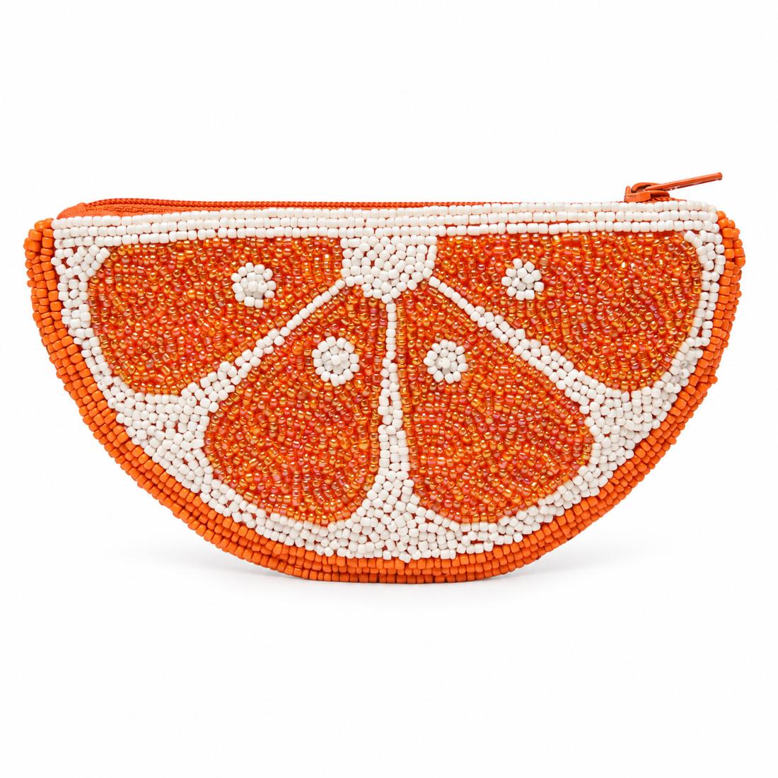 Orange Beaded Coin Purse - Oriana LaMarca Designs