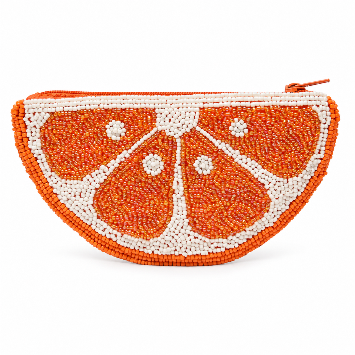 Orange Beaded Coin Purse - Oriana LaMarca Designs