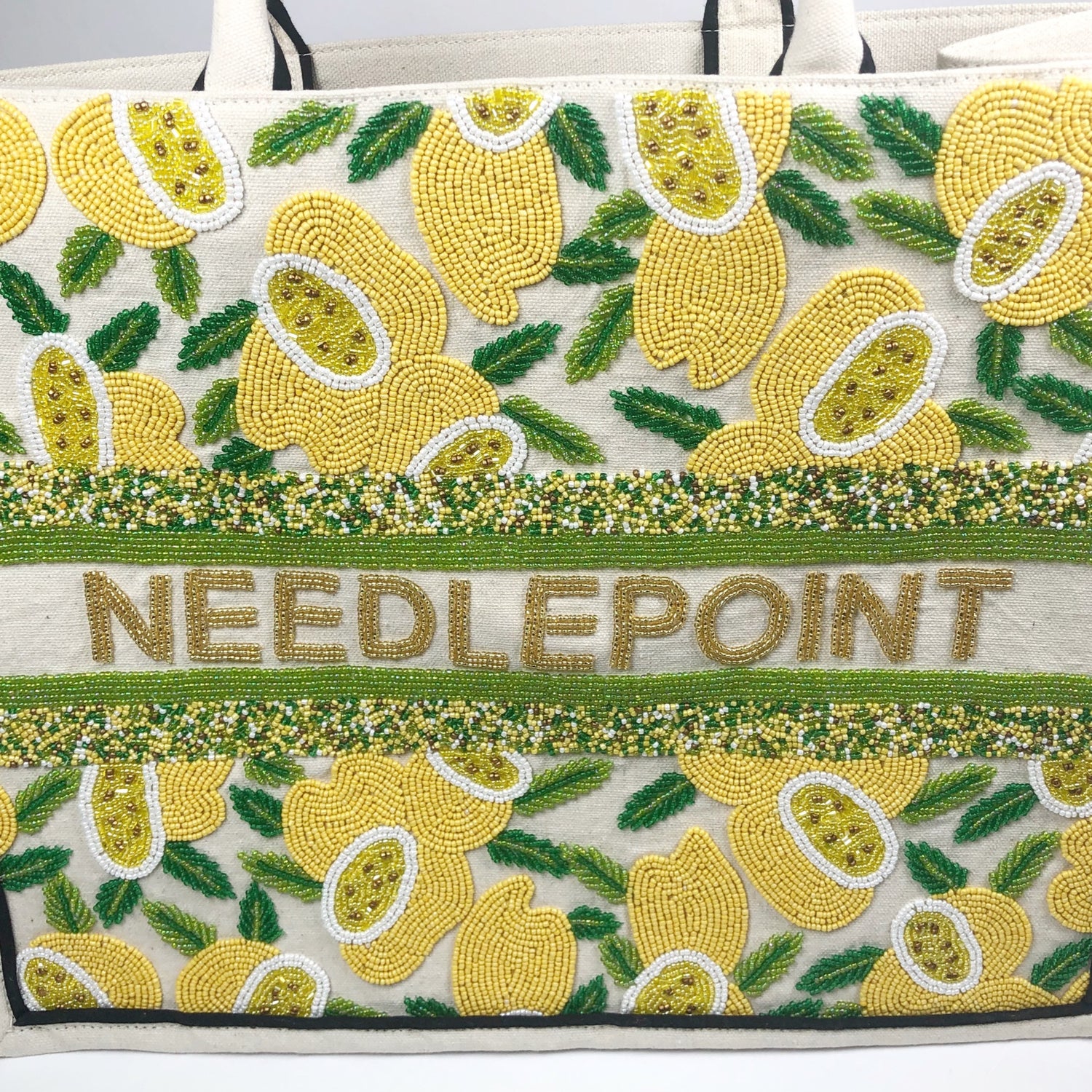 Bianca Lemon Beaded "NeedlePoint" Bag