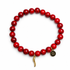 Mens Red Howlite with Gold Horn Cornicello Pendant on white studio background