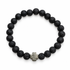 Mens Black Lava with Pyrite Cross on white studio background