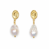 Queen Constance Pearl Drop Earrings on a white studio background