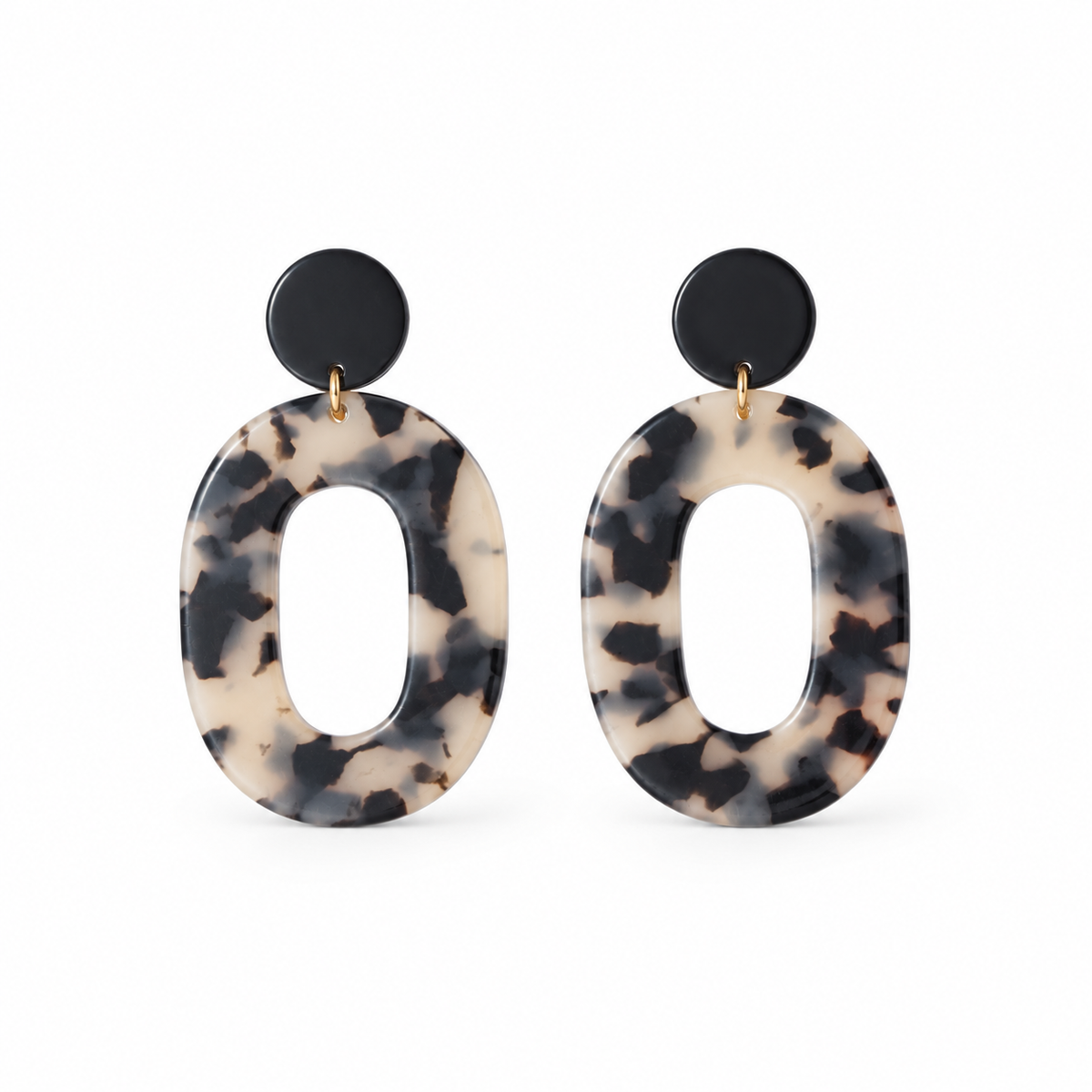 Black Pepper Acrylic Earrings — studio photo