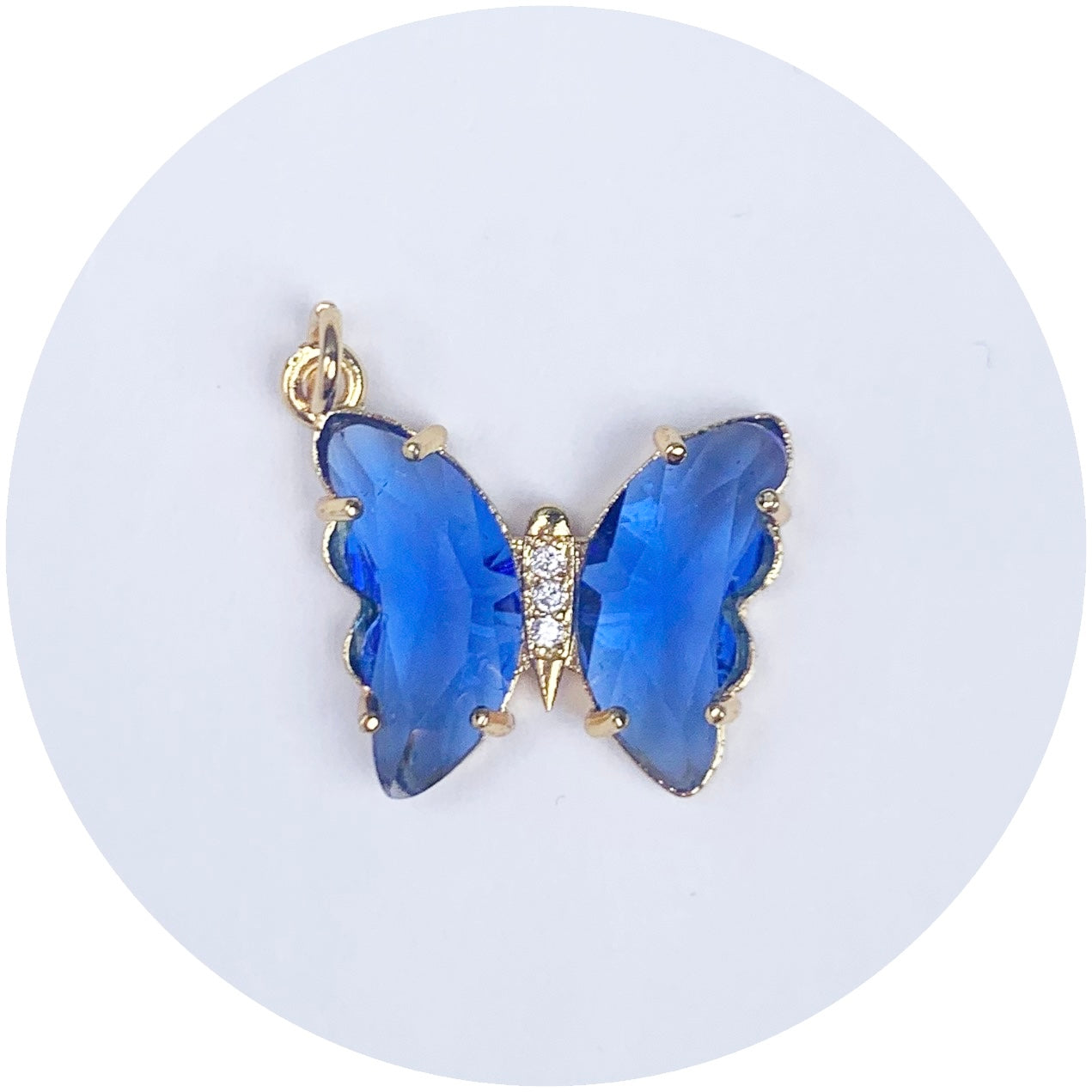 Blue Glass Butterfly Pendant