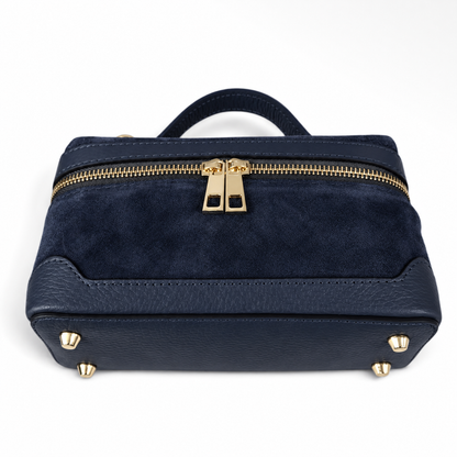 Frankie Neptune Blue Suede Handbag