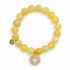 Yellow Agate with Pavé Gold Signature Logo - Oriana LaMarca Designs