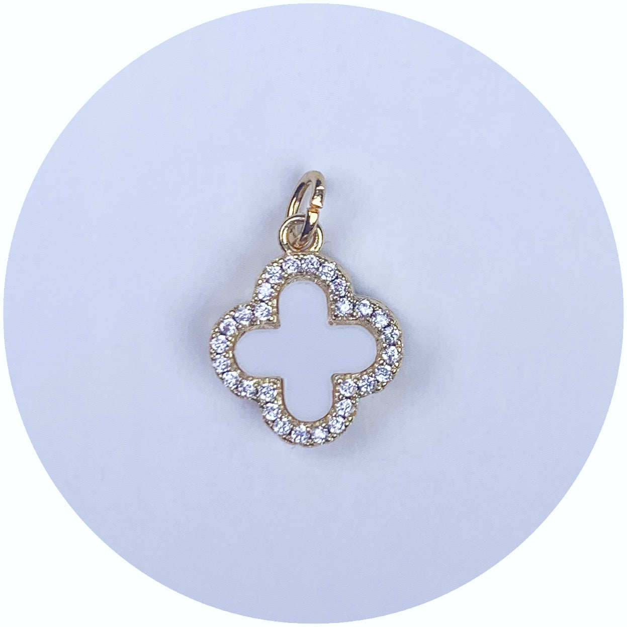 Mother of Pearl Pavé Clover Pendant