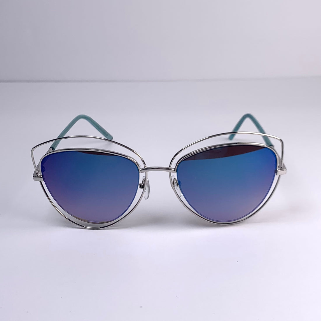 Blue Cateye Silhouette Sunglasses