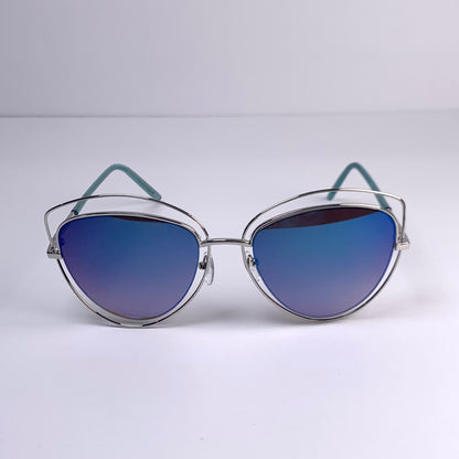 Blue Cateye Silhouette Sunglasses