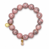 Light Pink Howlite with Pink Enamel Ballet Slipper on white studio background