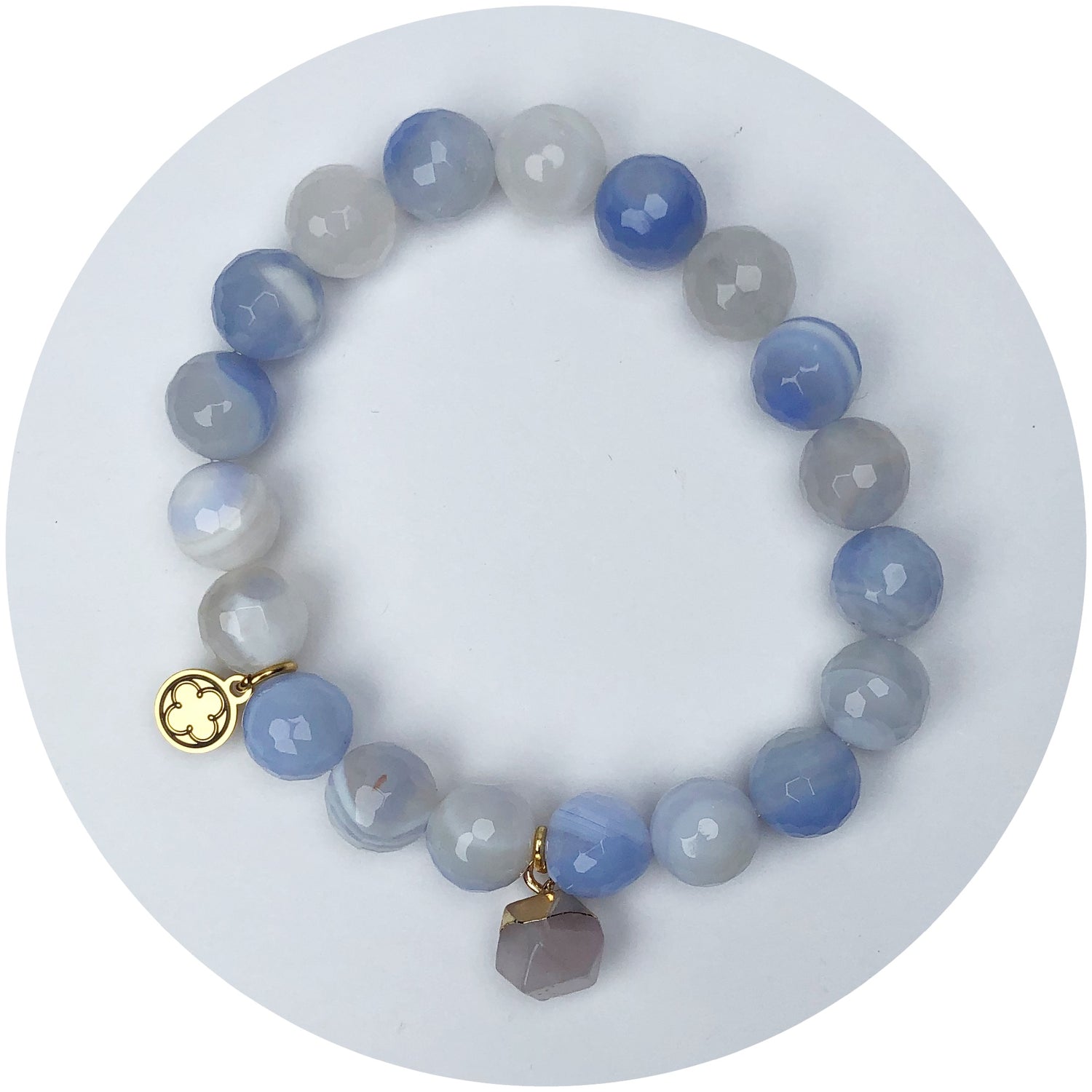 Fogged Periwinkle Jade with Rose Quartz Pendant