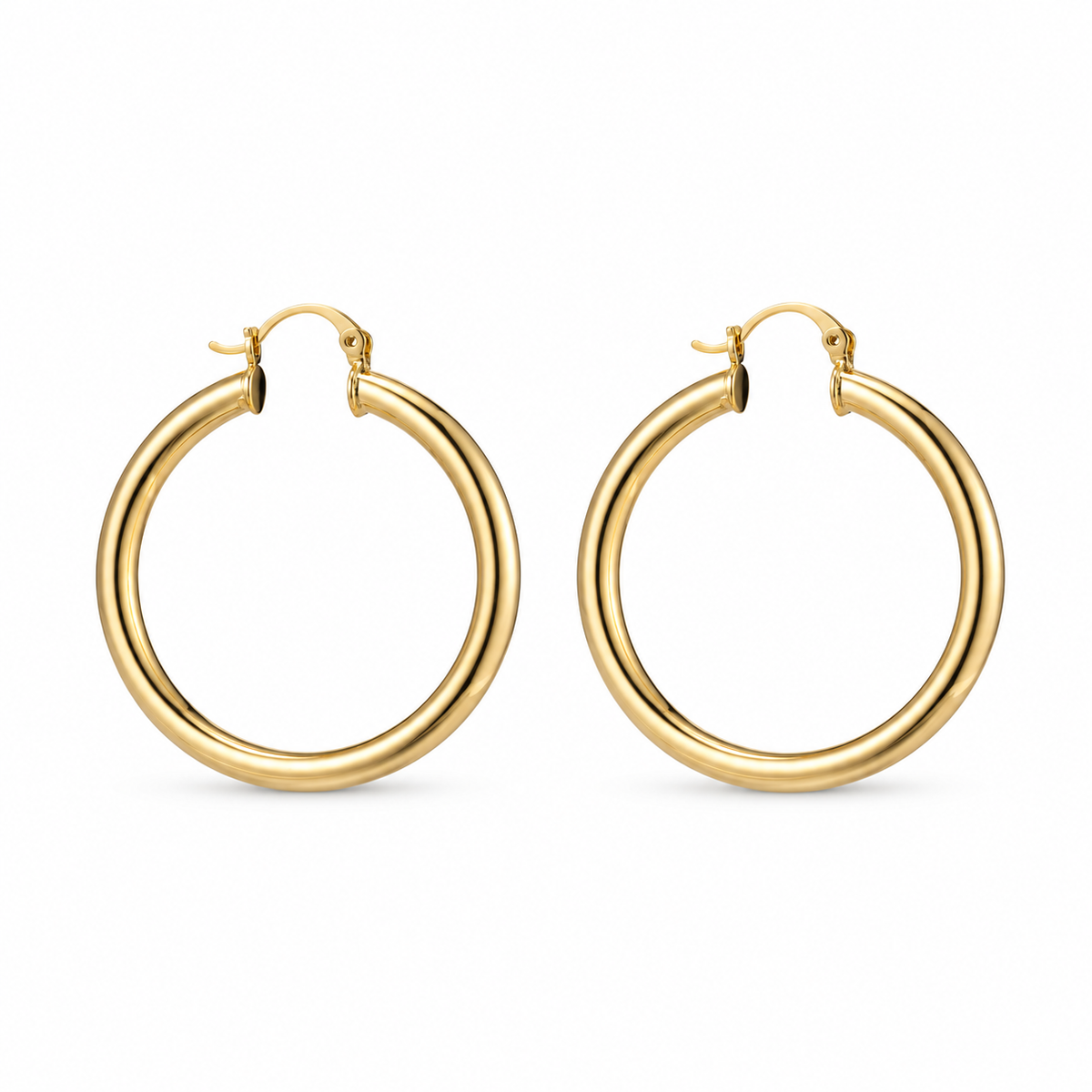 Large Chunky Gold Filled Hoops - Oriana LaMarca Designs