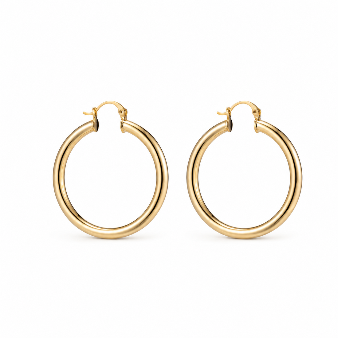 Small Chunky Gold Filled Hoops - Oriana LaMarca Designs