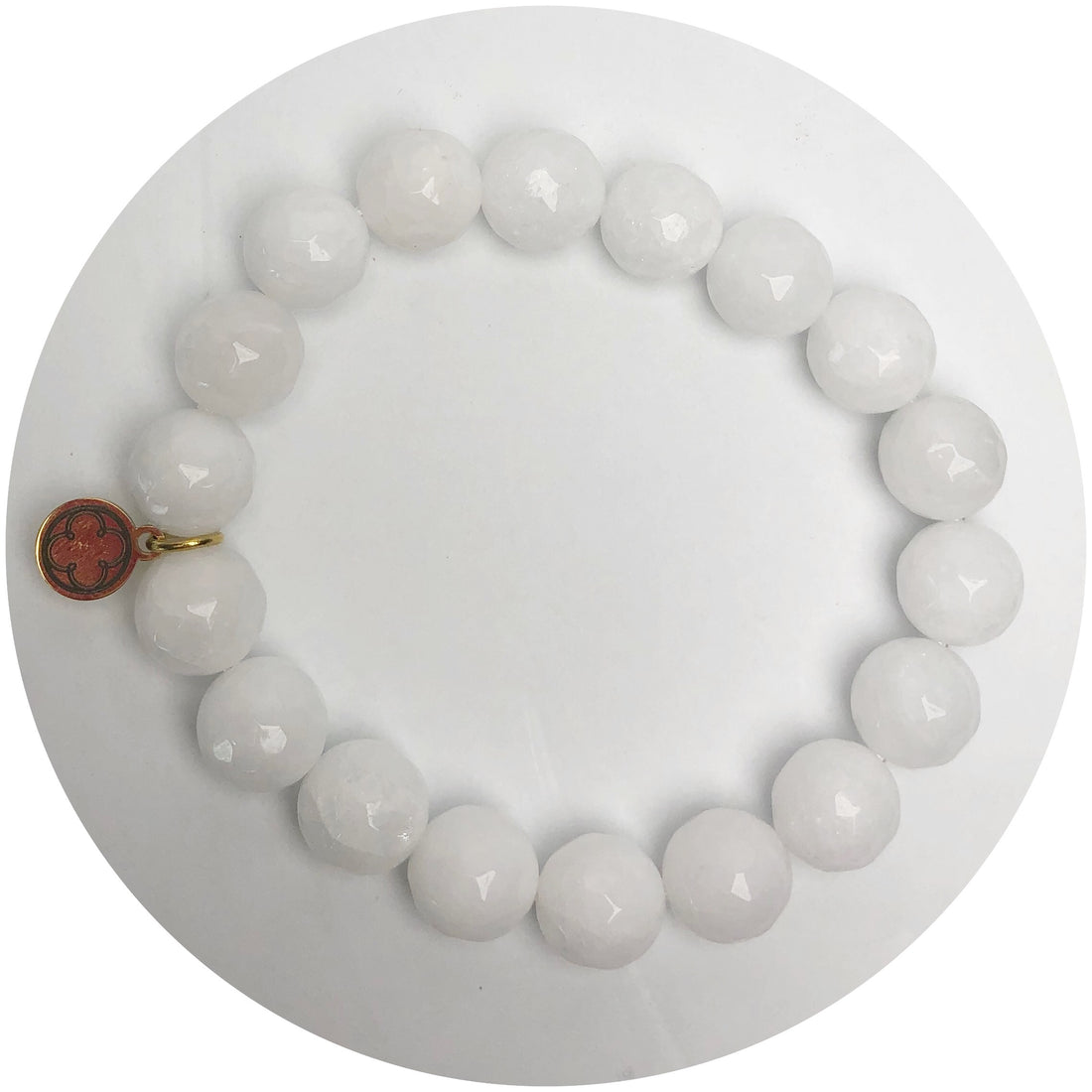 White Jade Beaded Bracelet
