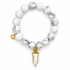 White Howlite with Enamel Syringe Pendant on white studio background