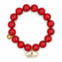 Red Howlite with Enamel Nurse Hat Pendant on white studio background