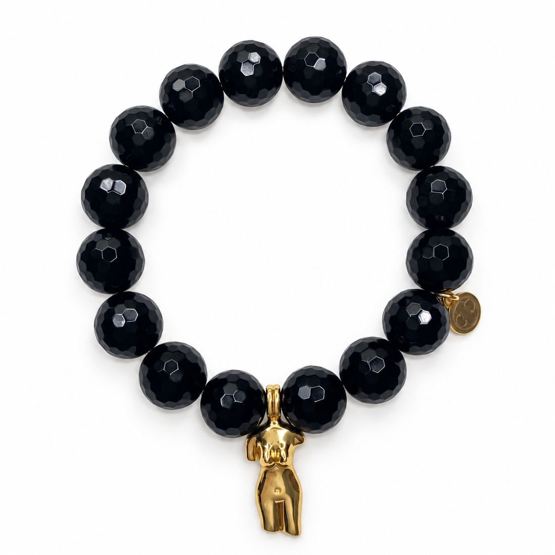 Black Onyx with Body Silhouette Pendant on white studio background